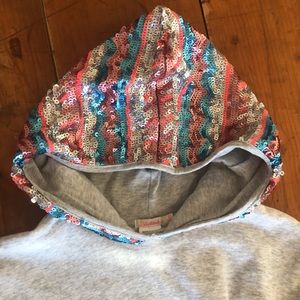 Sweatshirt Dress with Sequin Hood/skirt